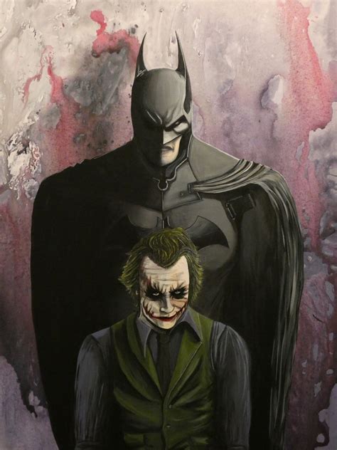 The joker is batman's perfect nemesis: BATMAN vs JOKER Painting by Dianaskova Art | Artmajeur