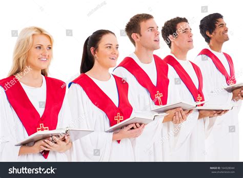 Church Choir Members Holding Hymn Books Stock Photo Edit Now