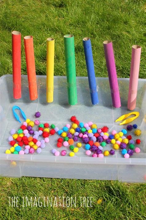 Colour Sorting Pom Pom Drop Game The Imagination Tree Preschool