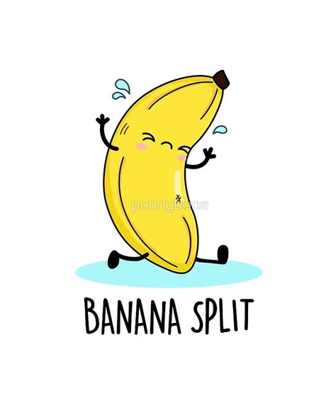 Banana Split Fruit Food Pun Sticker By Punnybone Funny Food Puns