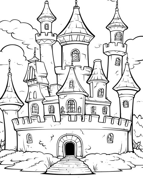 Free Castle Coloring Pages For Kids And Adults
