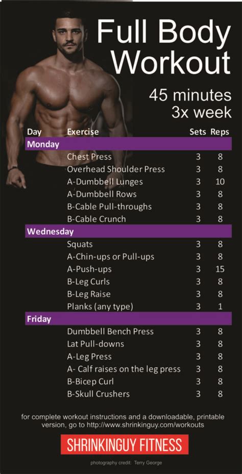 Fitness Motivation This Is A Balanced Day A Week Full Body Workout Routine Each Session Is