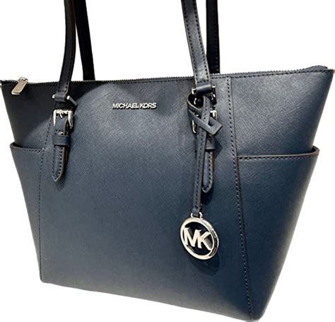 Michael Kors Charlotte Large Top Zip Tote Navy Amazonfr Chaussures