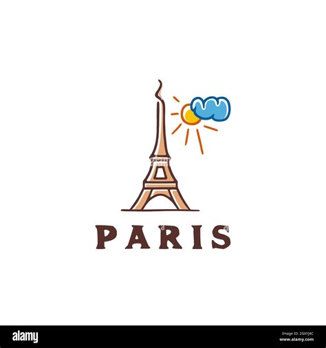 Paris Eiffel Tower Logo Design Vector Illustration Of The Eiffel Tower