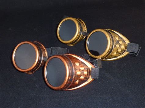 steampunk goggles copper or gold real glass lenses etsy