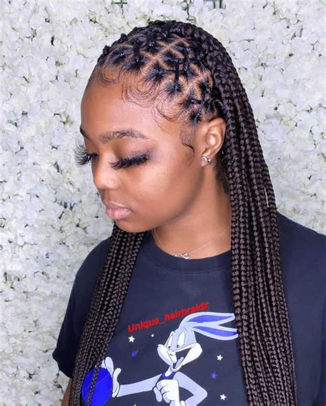 30 Criss Cross Knotless Braids That Will Up Your Braiding Game Curled Hair With Braid Braids