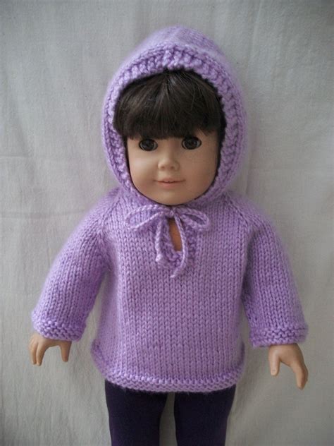 18 Doll Knitting Pattern Top Down Hoodie Sweater Pdf Etsy Knitting