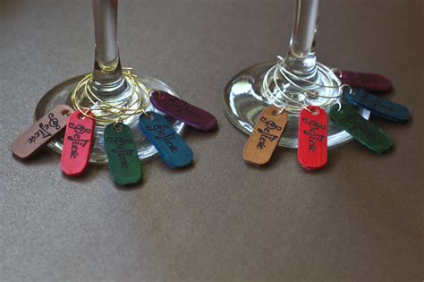 Leather Believe Wine Glass Charms