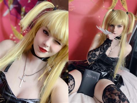 Amane Misa Death Note Absurdres Highres 1girl Bare Shoulders Bed Blonde Hair Cosplay