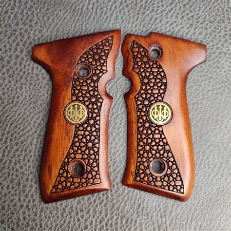 Beretta F Turkish Walnut Wood N Ce Gun Grips Set New Hand Made