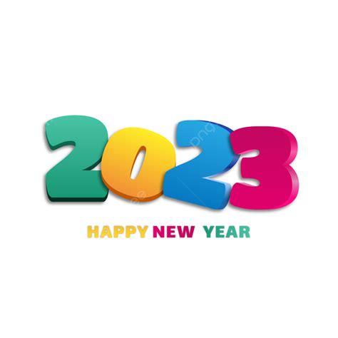 2023 Happy New Year Colorful Word Art 2023 Happy New Year 2023 Fonts