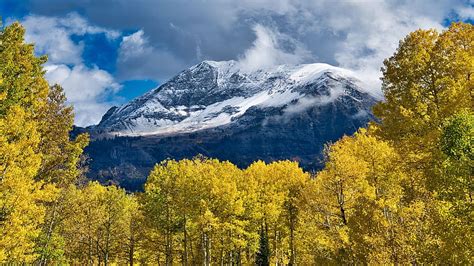 Crested Butte Colorado Leaves Fall Clouds Autumn Landscape