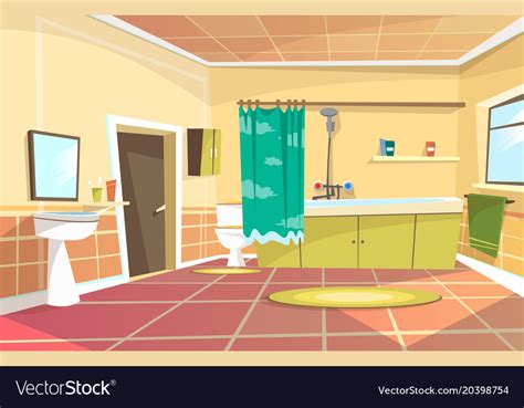 Cartoon Bathroom Interior Background Royalty Free Vector