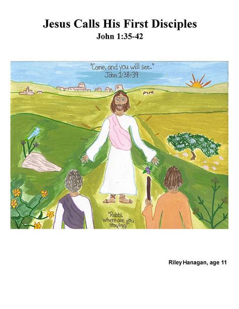 Kids Color Me Bible Gospel Of John Chapter 7 Jesus Calls His First