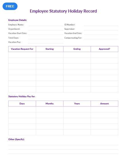 Keep Track Of Your Employees Holiday Record Using The Employee
