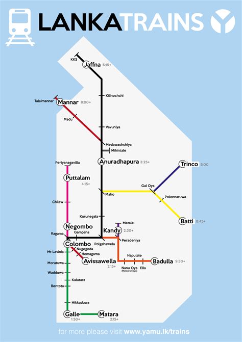 Sri Lanka Trains Map And Schedule · Yamu