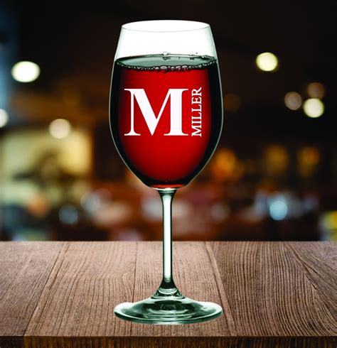 Custom Monogram Wine Glass With Stem T Personalized Stem Wine Glass
