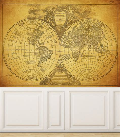 Wall Mural Grunge Old Map Of The World Peel And Stick Repositionable