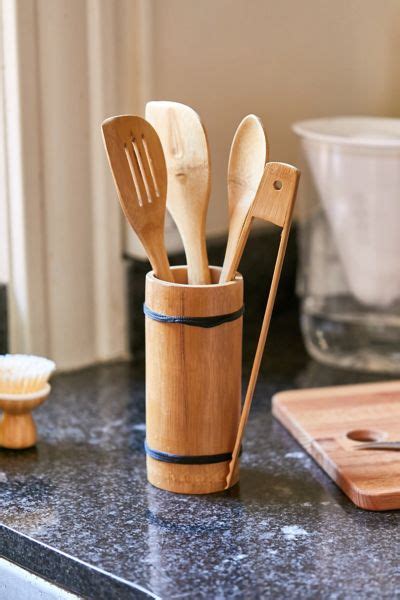 5 Piece Bamboo Utensil Set Urban Outfitters