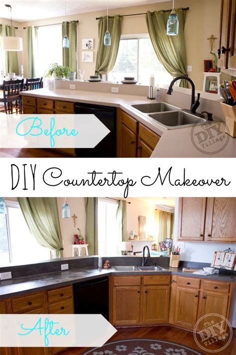After sharing my master bathroom makeover last year i've gotten several questions about our bathroom countertop refinishing. Kitchen Countertop Makeover - The DIY Village