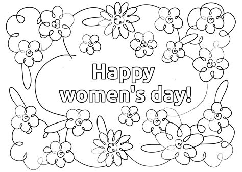 coloring pages women s day march 8th print and congratulate women