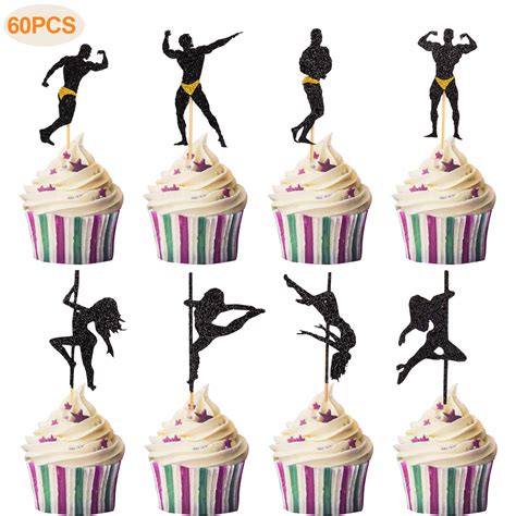 Buy Blulu 60 Piece Strippers Cupcake Toppers Male Dancers Cupcake