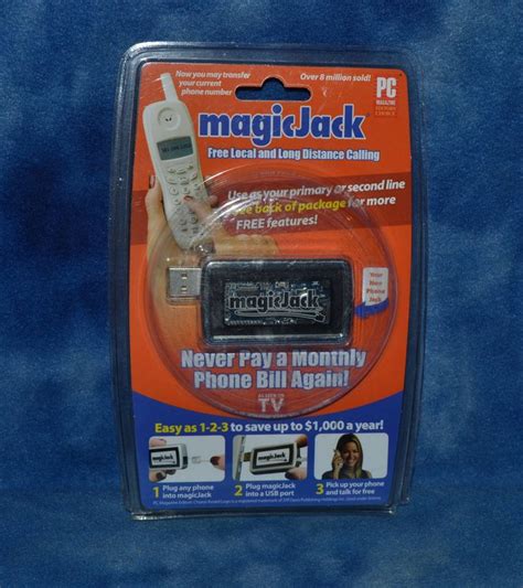 Original Magic Jack Usb Pc To Phone Jack Voip Factory Sealed