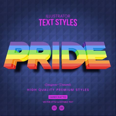 Pride Text Style Premium Vector