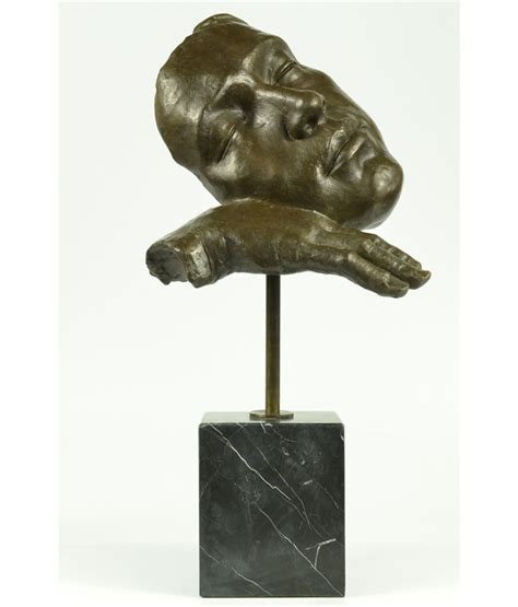 18x12 Salvador Dali Modern Art Resting Man Bronze Bust Statue