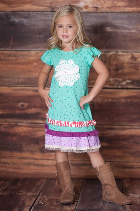 Minty Dot Tea Party Dress Baby Toddler Little Girls Baby Party