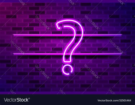 Question Mark Glowing Purple Neon Sign Or Led Vector Image