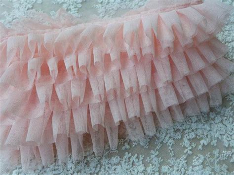 Delicate Light Pink Soft Tulle Ruffled Lace Trim For Tutu Etsy