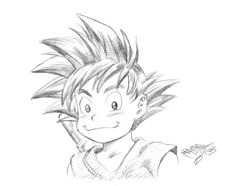 Learn to draw goku from dragon ball. Kid Goku Head Sketch by MatiasSoto on DeviantArt