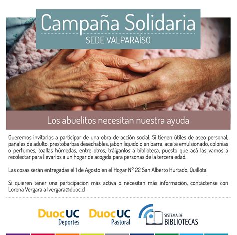 Biblioteca Duoc Uc Sede Valparaíso Campaña Solidaria Sede Valparaíso