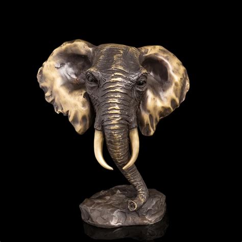 Arts Crafts Copper Modern Sculpture Elephant Figurine Bronze Feng Shui
