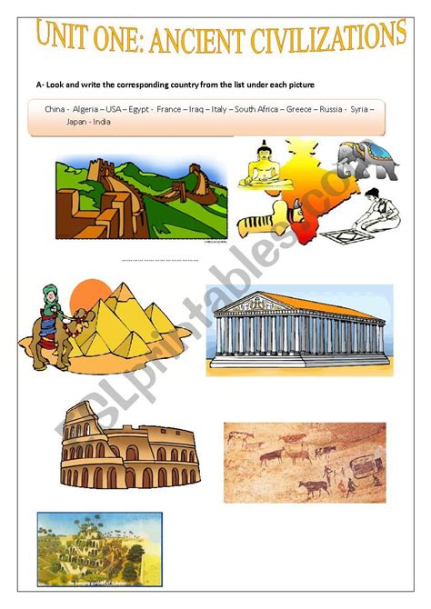 Ancient Civilizations Worksheets