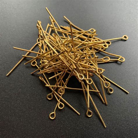 Gold Plated Gauge Metal Heads Eye Pins For Jewelry Making Supplies Metal Pin Findings