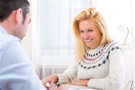Young Attractive Woman Doing A Job Interview Stock Image Image Of