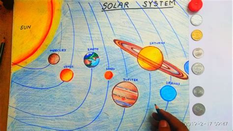 How To Draw Solar System Easily By Usingcoins Youtube