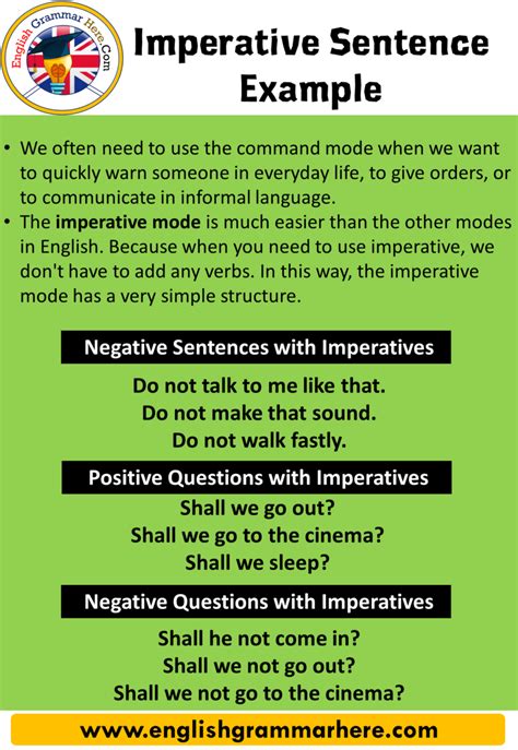 An imperative sentence gives a command, demand, or instructions directly to an audience, and typically begins with an action word (or verb). Pin on Imperatives in English
