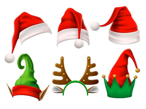 Christmas Holiday Hat Funny 3d Elf Snow Reindeer And Santa Claus Hat