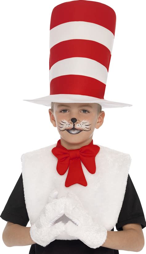 Kids Cat In The Hat Fancy Dress Costume New Girls Boys Dr Seuss Book