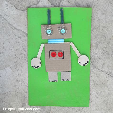 Cardboard Robot Collage Frugal Fun For Boys And Girls