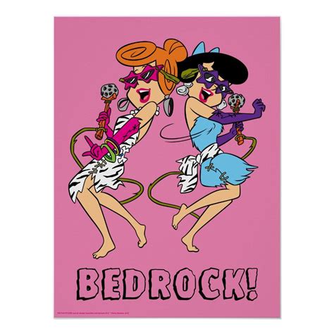 The Flintstones Wilma And Betty Rock Stars Poster Zazzle In 2022