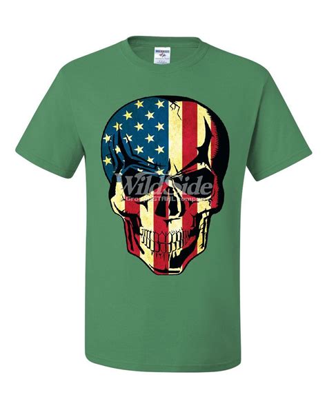 American Flag Skull T Shirt Badass Stars And Stripes 4th Of July T