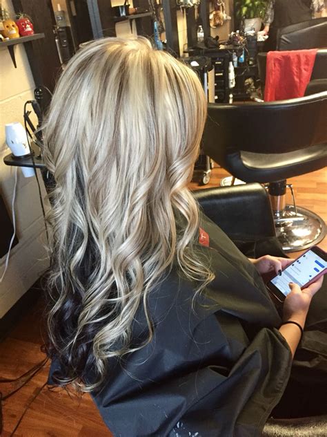See how this duo hue can be worn in a multitude of ways. Platinum blonde with lowlights and dark brown underneath ...