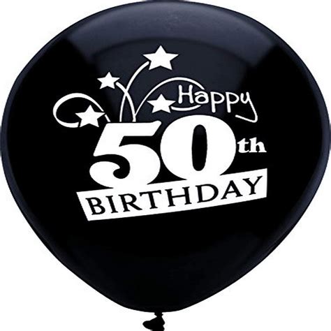 Partymate 12 Happy 50th Birthday Shooting Stars Latex Balloons