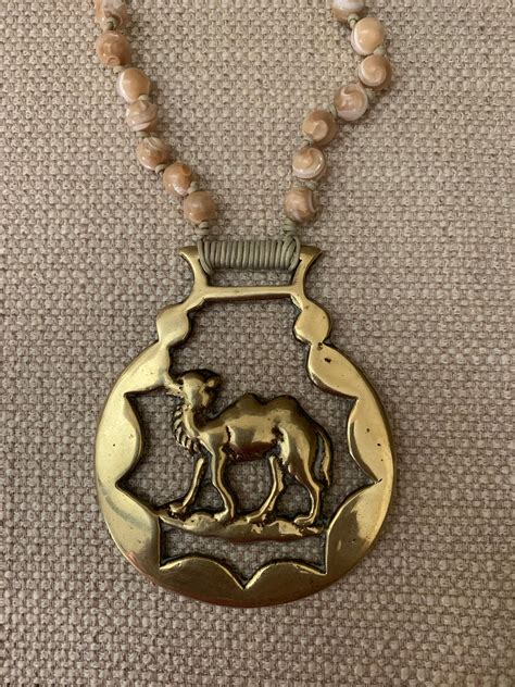 Antique English Horse Brass Necklace Etsy