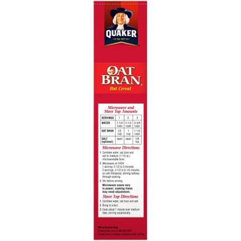 Quaker Oat Bran Hot Cereal 16 Oz Foods Co