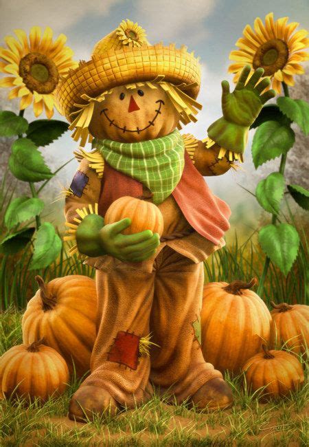Fall Scarecrow By Christopher Tackett Fall Scarecrows Autumn Art